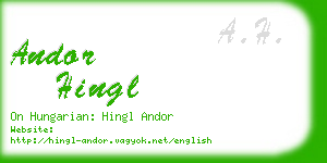 andor hingl business card